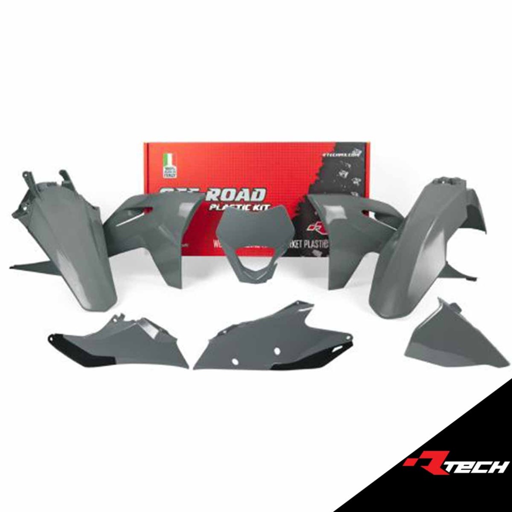 RTech R-KITGAS-GR0-521 Plastic Kit - GasGas EC/ECF Models (2021 to 2023) - 6 PCS - (Quantum Grey)
