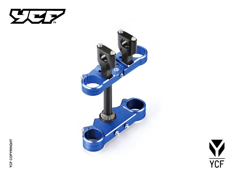 YCF 170mm 48/48 Triple Clamp Set for Factory SP Bikes (2024-2025) - (Blue)