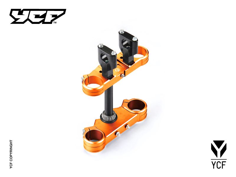 YCF 170mm 48/48 Triple Clamp Set for Factory SP Bikes (2024-2025) - (Orange)