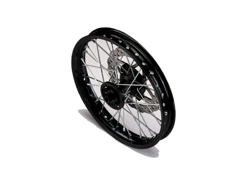 YCF 14" Front Aluminum Wheel with Brake Rotor & Sprocket for Select YCF Bikes (2024-2025) - (Black)