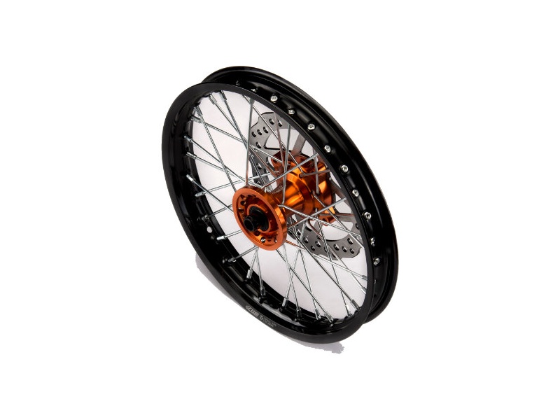 YCF 14" Front Aluminum Wheel with Brake Rotor & Sprocket for Select YCF Bikes (2024-2025) - (Orange)
