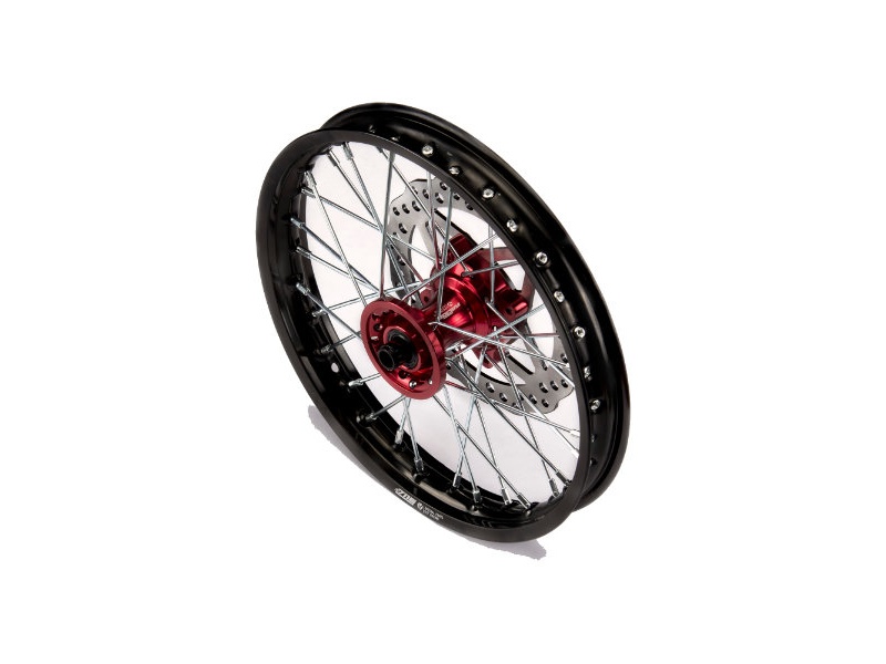 YCF 14" Front Aluminum Wheel with Brake Rotor & Sprocket for Select YCF Bikes (2024-2025) - (Red)
