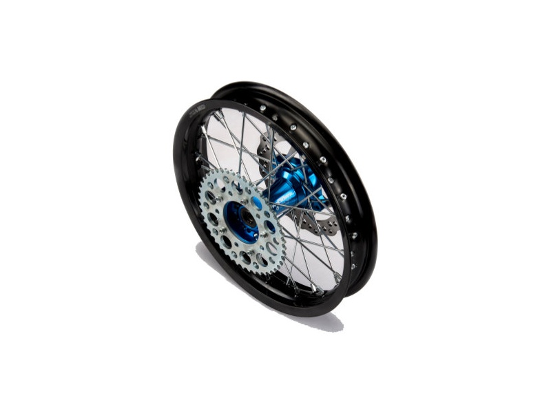 YCF 12" Rear Aluminum Wheel with Brake Rotor & Sprocket for Select YCF Bikes (2024-2025) - (Blue)