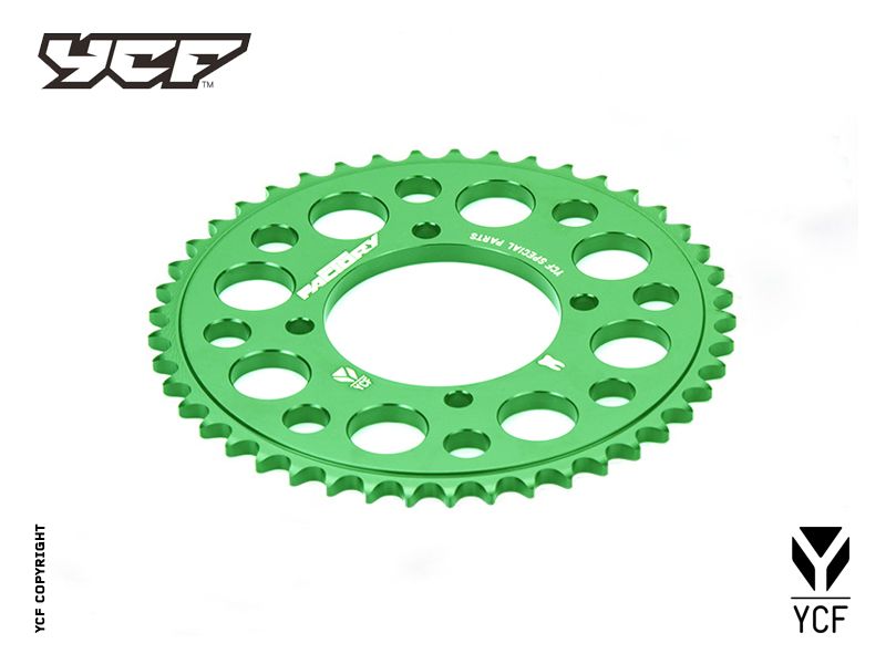 YCF Aluminum 43T Sprocket for Select YCF Bikes (2024-2025) - (Green)