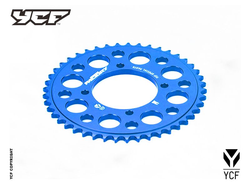 YCF Aluminum 45T Sprocket for Select YCF Bikes (2024-2025) - (Blue)