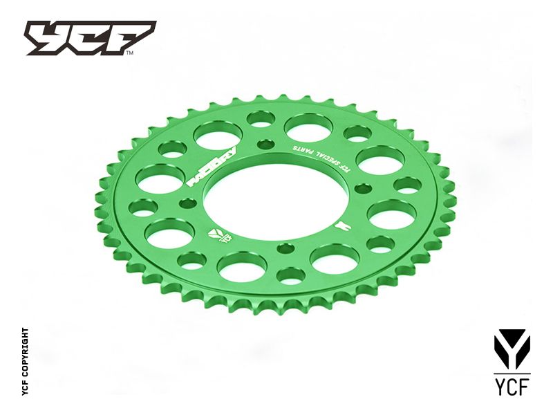 YCF Aluminum 45T Sprocket for Select YCF Bikes (2024-2025) - (Green)