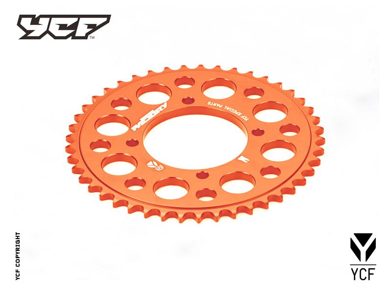 YCF Aluminum 45T Sprocket for Select YCF Bikes (2024-2025) - (Orange)