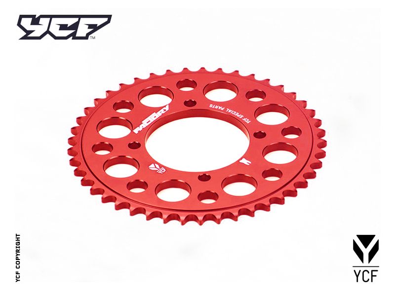 YCF Aluminum 45T Sprocket for Select YCF Bikes (2024-2025) - (Red)