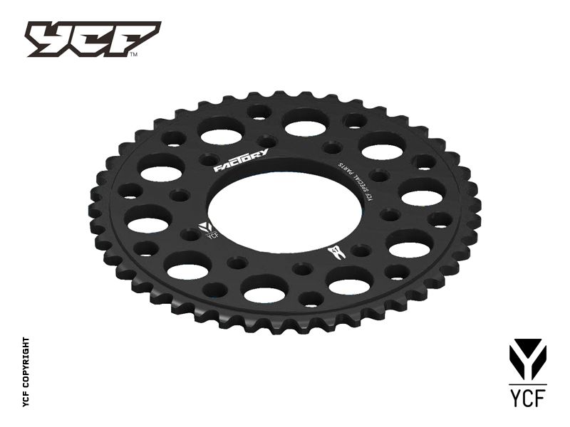 YCF 41T Aluminum Sprocket with 5-Bolt Fixation for Select YCF Bikes (2024-2025) - (Black)