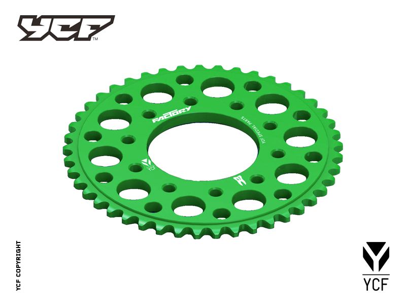 YCF 41T Aluminum Sprocket with 5-Bolt Fixation for Select YCF Bikes (2024-2025) - (Green)
