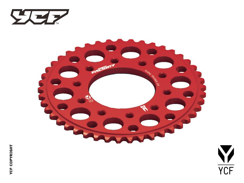 YCF 41T Aluminum Sprocket with 5-Bolt Fixation for Select YCF Bikes (2024-2025) - (Red)