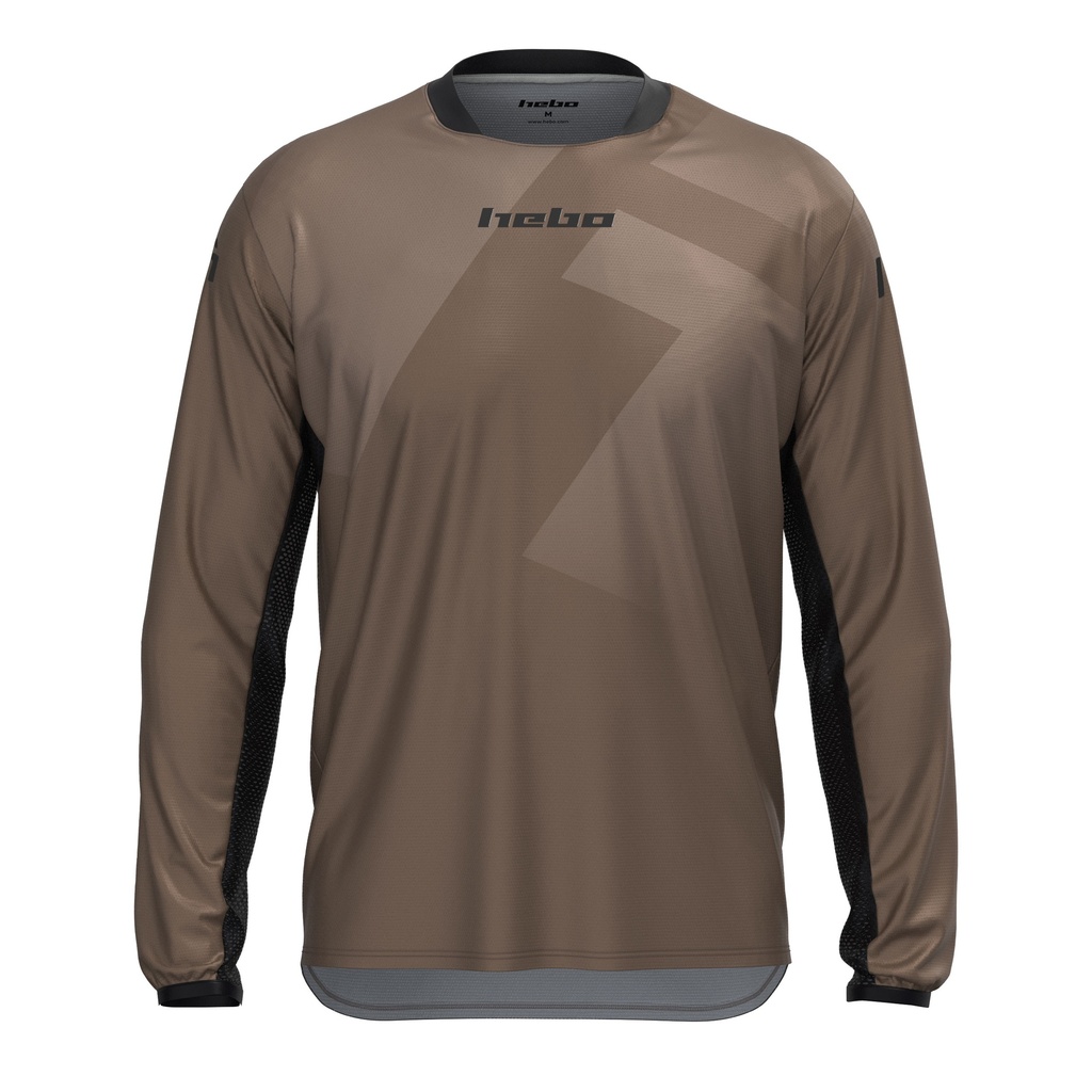 Hebo Tech Jersey with Breathable Lightweight Polyester Fabric (Taupe)