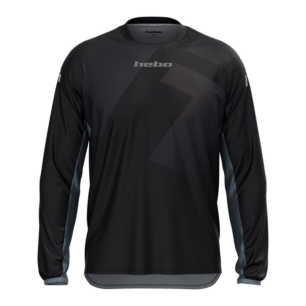 Hebo Tech Jersey with Breathable Lightweight Polyester Fabric (Black)
