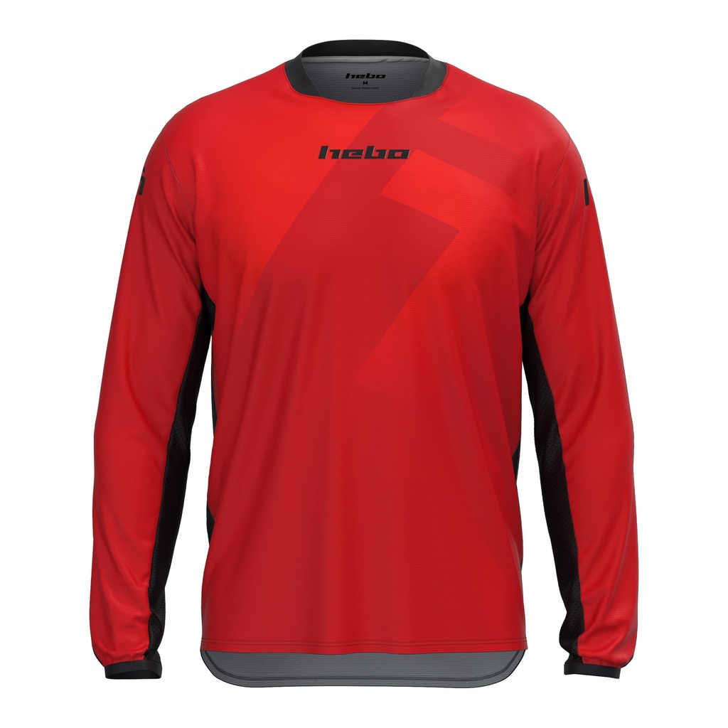 Hebo Tech Jersey with Breathable Lightweight Polyester Fabric (Red)