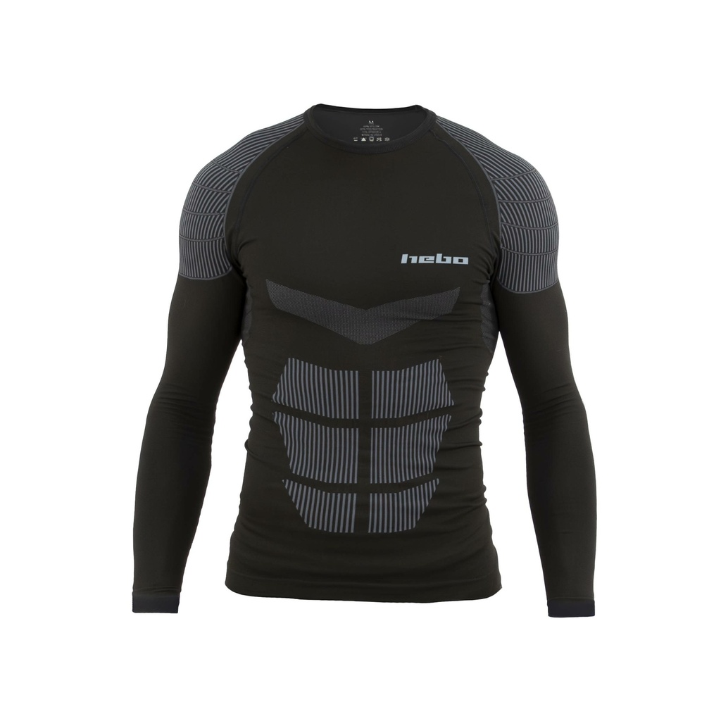 Hebo Thermal Undershirt with Thermoregulable Moisture-Wicking Fabric (Black)