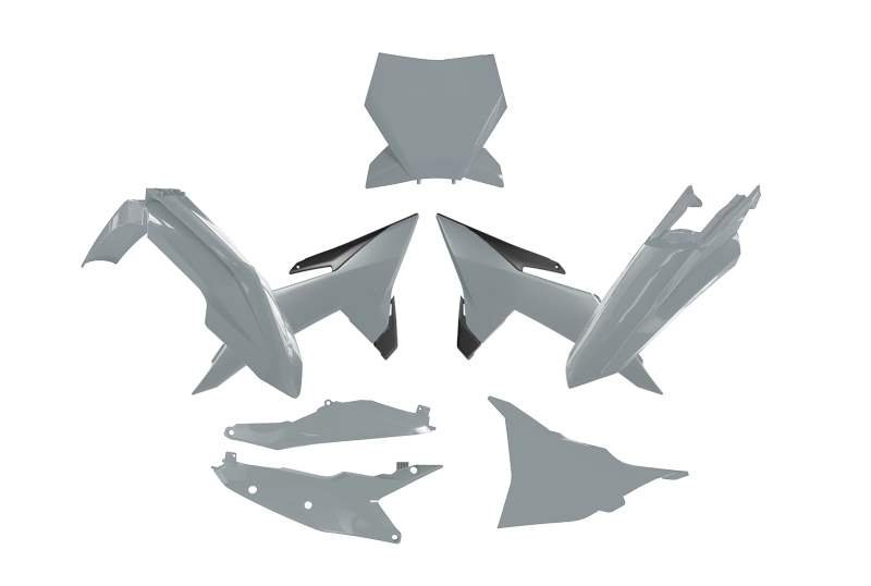 RTech Plastic Kit - KTM SX/XC/SXF/XCF Models (2024 to 2025) - 6 PCS - (Quantum Grey / Black)
