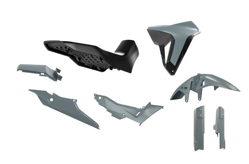 RTech Plastic Kit - Honda Transalp 750 Models (2023 to 2025) - 7 PCS - (Quantum Grey / Black)