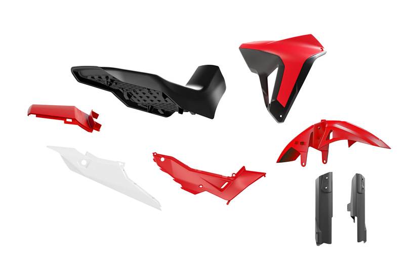RTech Complete Plastic Kit for Honda Transalp 750 Models (2023 to 2025) - 7 PCS - (Red / Black / White)