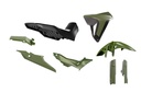 RTech Complete Plastic Kit for Honda Transalp 750 Models (2023 to 2025) - 7 PCS - (Green / Black)