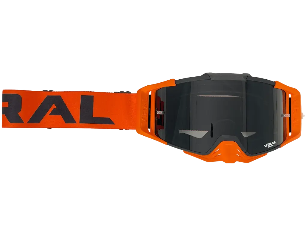 Viral Brand Alpha Series Motocross Goggles with Smoked Lens (Orange)