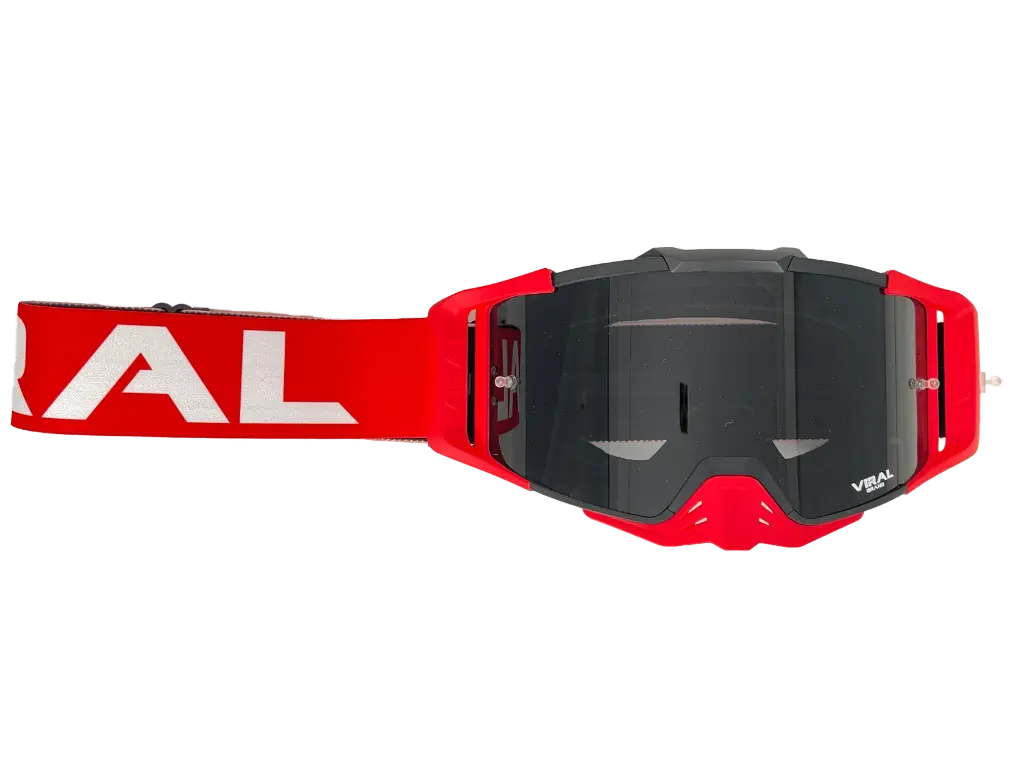 Viral Brand Alpha Series Motocross Goggles with Smoked Lens (Red)
