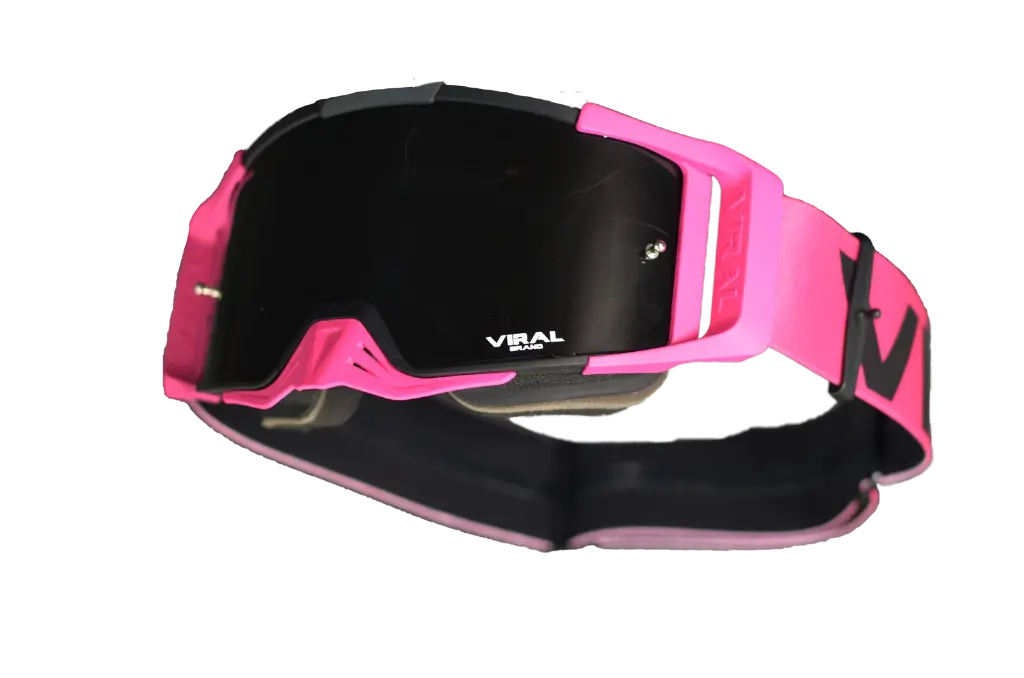 Viral Brand Alpha Series V2 Motocross Goggles with Clear Lens (Pink)
