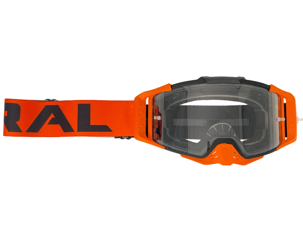 Viral Brand Alpha Series V2 Motocross Goggles with Clear Lens (Orange)