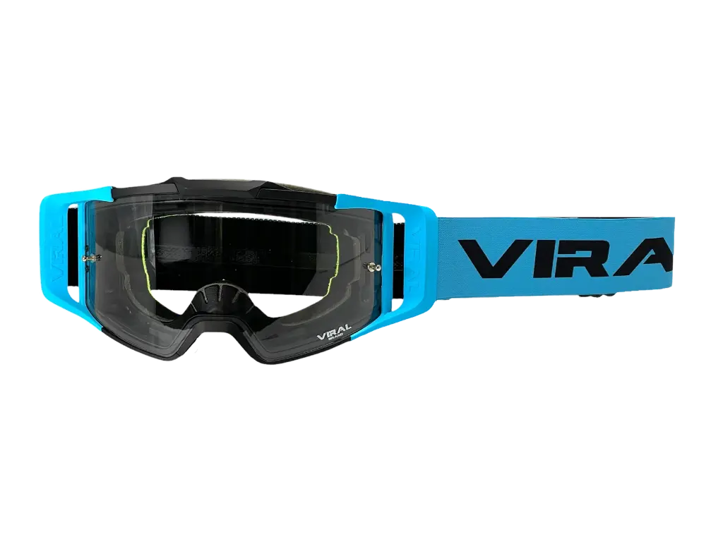Viral Brand Alpha Series V2 Motocross Goggles with Clear Lens (Blue)