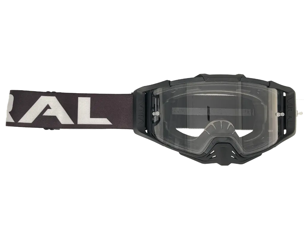 Viral Brand Alpha Series V2 Motocross Goggles with Clear Lens (Black) 
