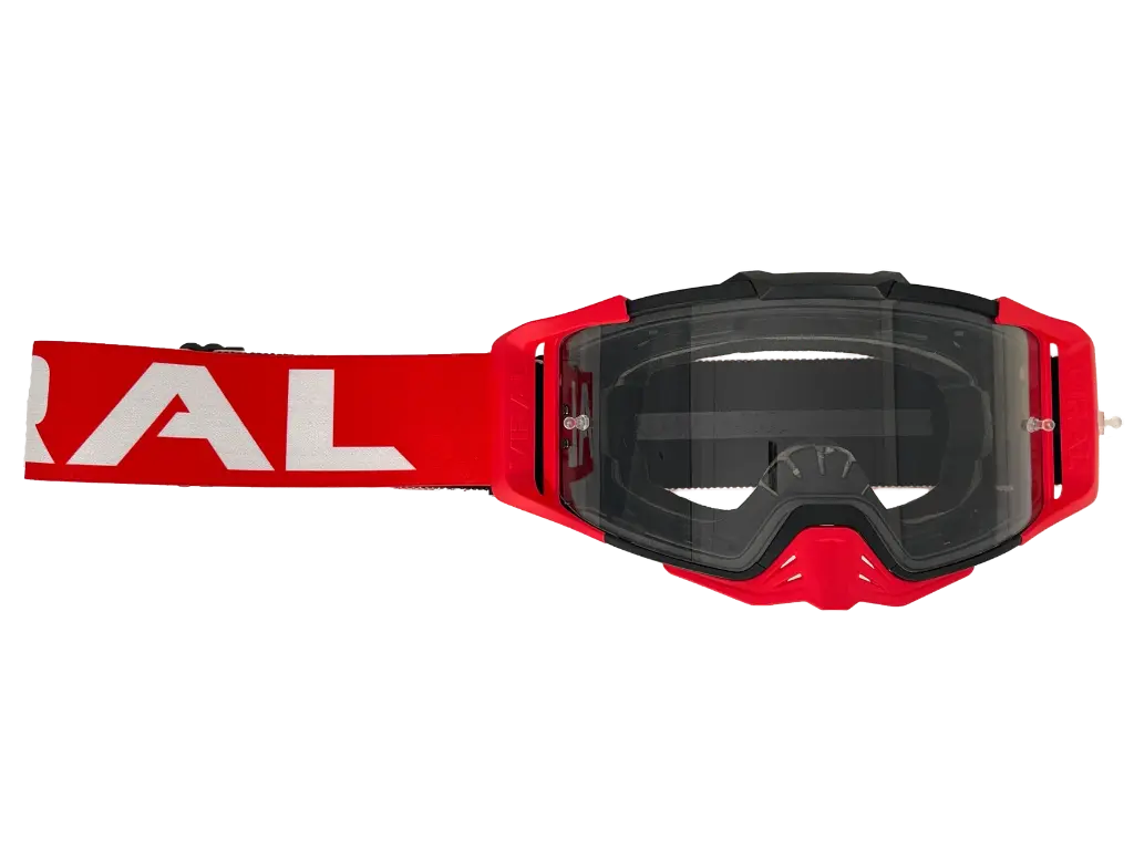 Viral Brand Alpha Series V2 Motocross Goggles with Clear Lens (Red)