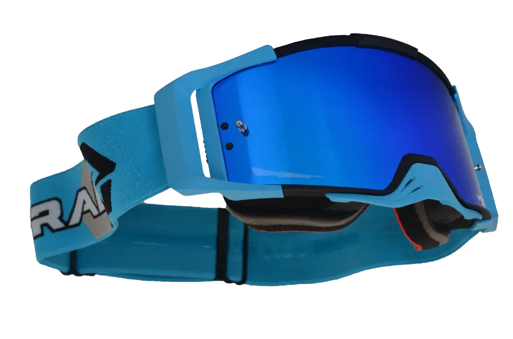 Viral Brand Signature Series Pro MX Goggles with Revo Lens (Cyan)