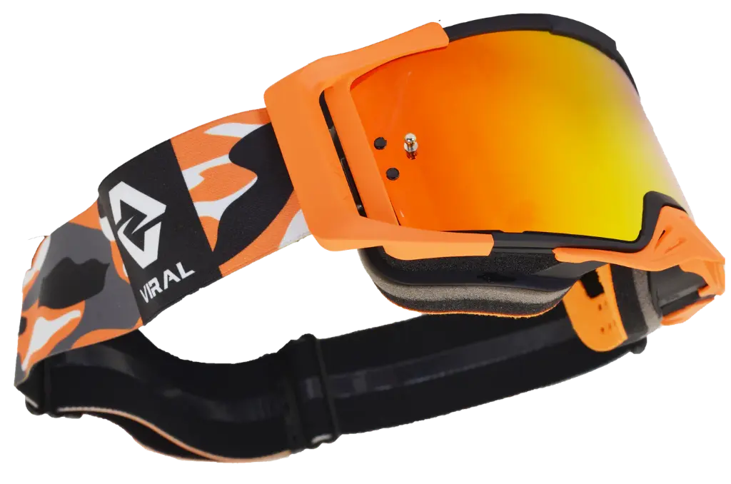 Viral Brand Signature Series Pro MX Goggles with Revo Lens (Orange Camo)
