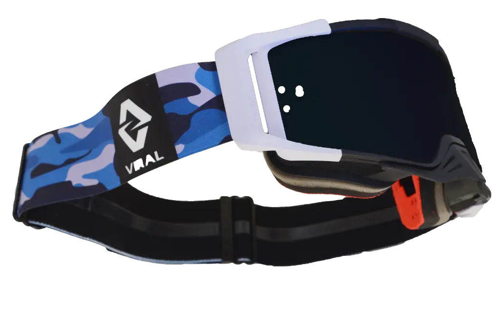 Viral Brand Signature Series Pro MX Goggles with Smoked Lens (Blue Camo)