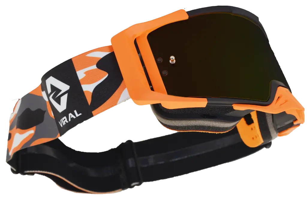 Viral Brand Signature Series Pro MX Goggles with Smoked Lens (Orange Camo)