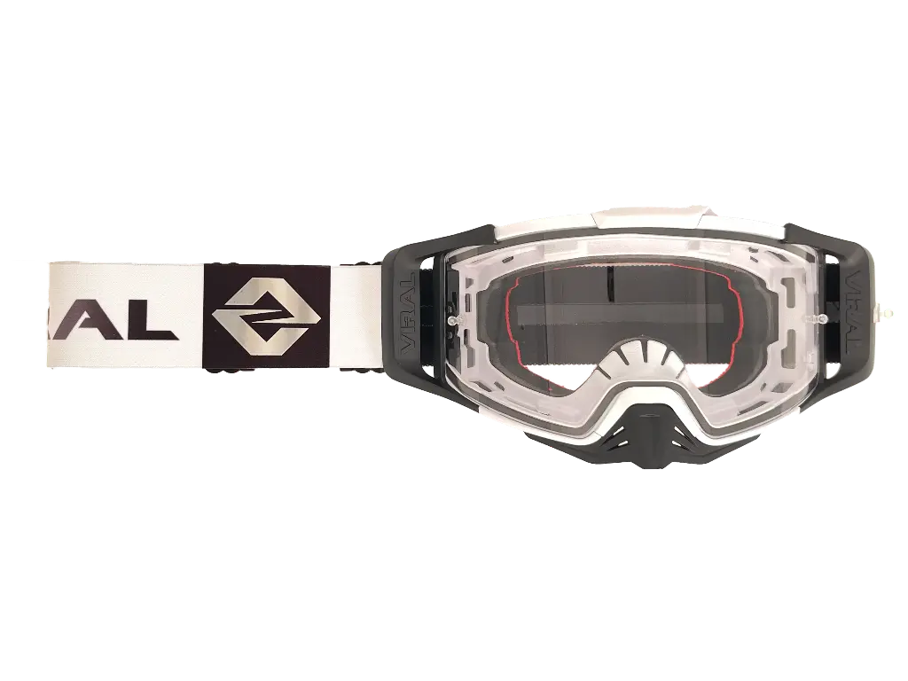 Viral Brand Signature Plus Series MX Goggle with Clear Lens (White / Black)