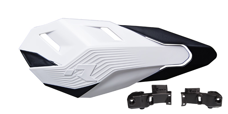RTech HP3 Handguards with Nissin Mount Kit for Honda/Kawasaki Bikes (2019-2023) - (White)