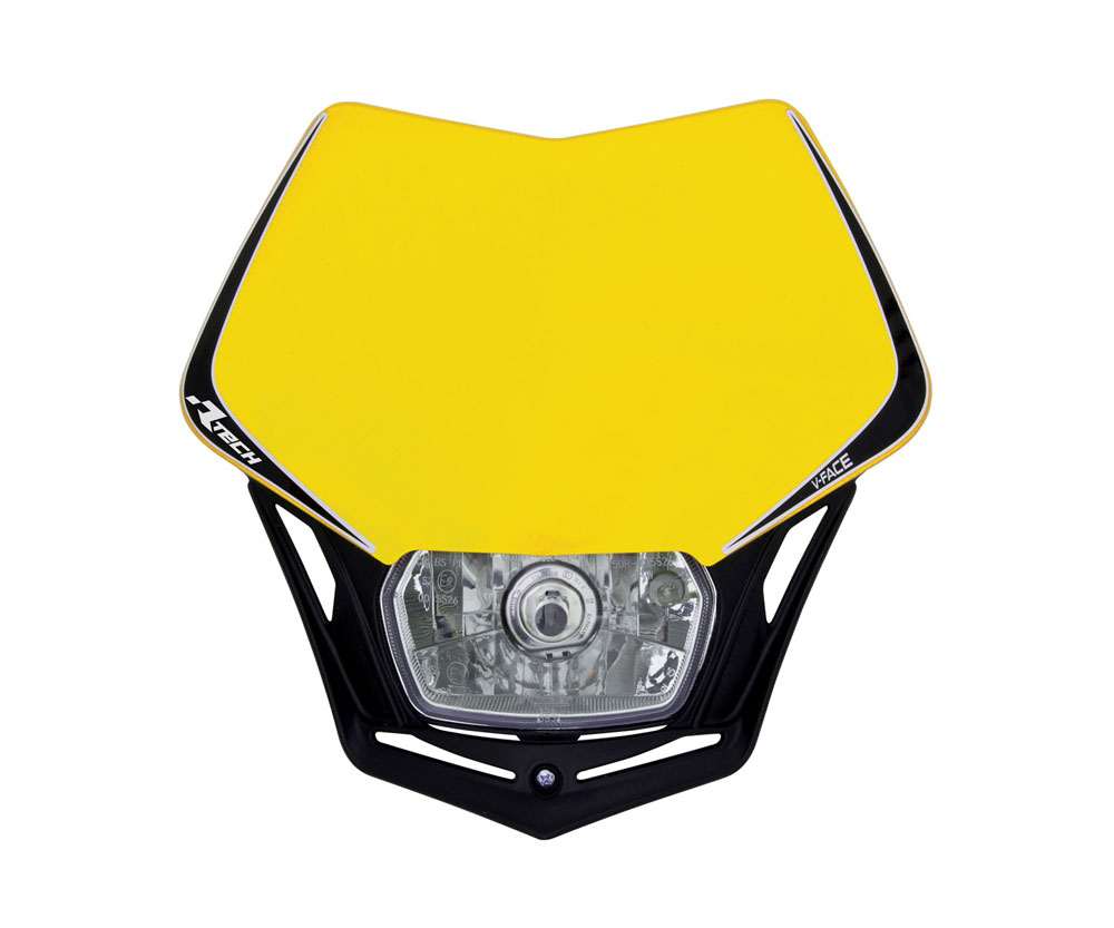 RTech V-Face Mask with Full LED Headlight (RMZ Yellow)