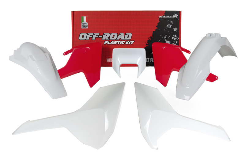 RTech Plastic Kit for Husqvarna TE, FE & TX Big Bikes (2017-2019) - 5 PCS - (White/Husqvarna Red)