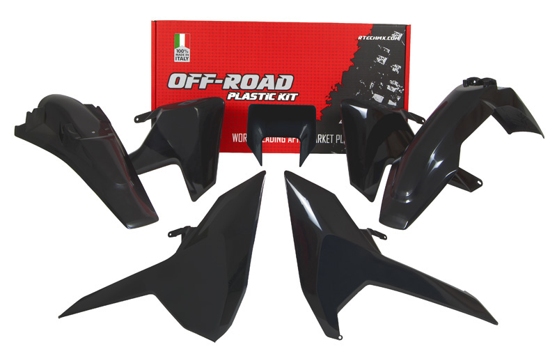 RTech Plastic Kit for Husqvarna TE, FE and TX Bikes (2017-2019) - 5 PCS - (Black)