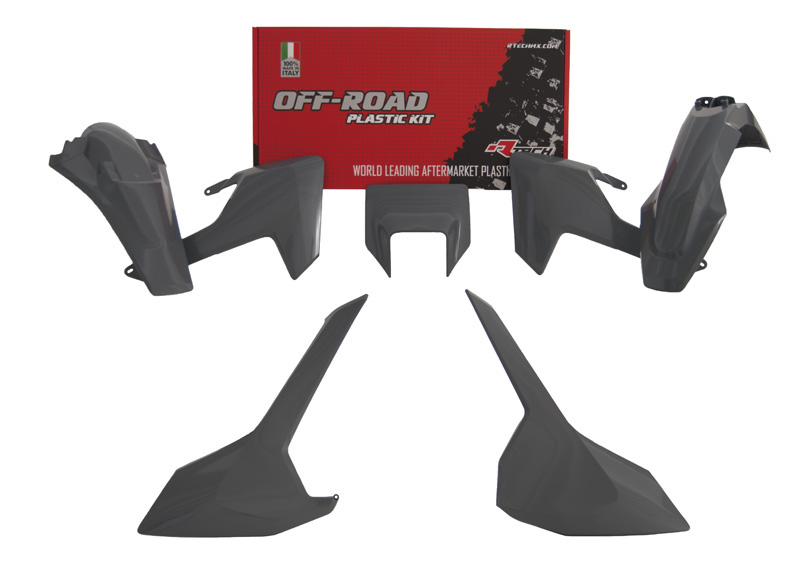 RTech Plastic Kit for Husqvarna TE, FE & TX Big Bikes (2017-2019) - 5 PCS - (Quantum Grey)
