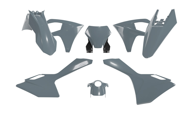RTech Plastic Kit for GasGas Bikes (2023-2025) - 6 PCS - (Quantum Grey)