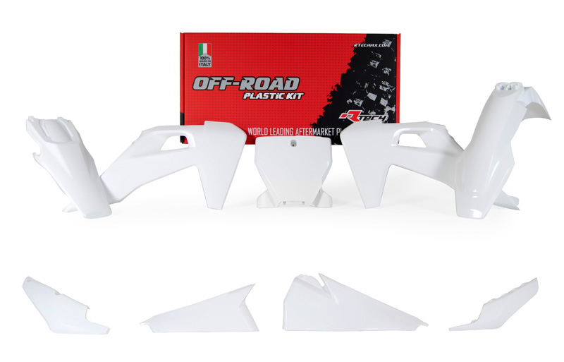 RTech Plastic Kit for Husqvarna FC, TC, FX, and TX Bikes (2018-2022) - 6 PCS - (White)
