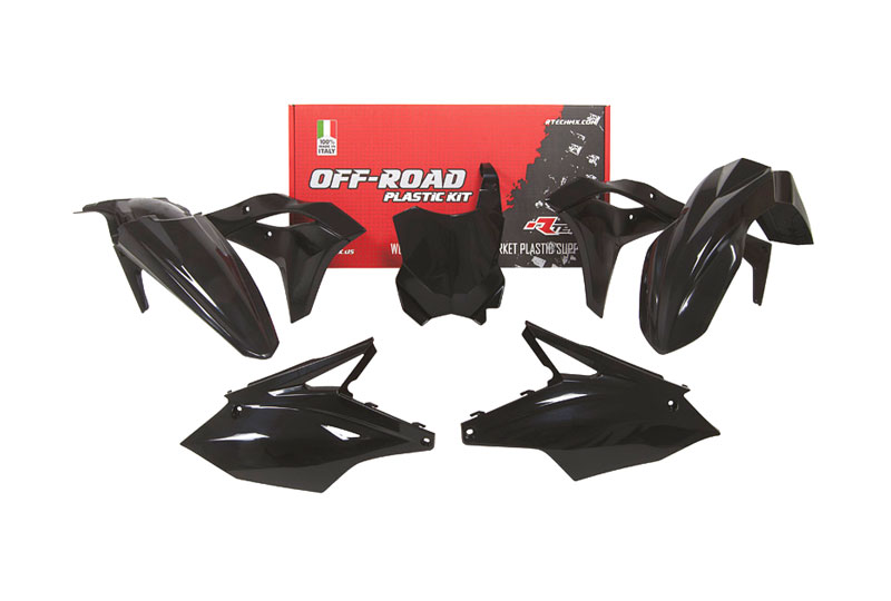RTech Plastic Kit for Kawasaki KX 250 Bikes (2017-2020) - 5 PCS - (Black)