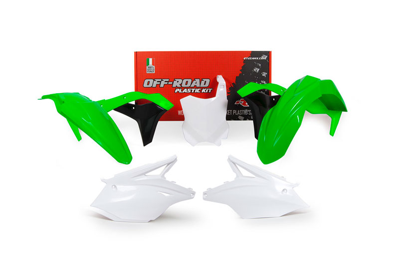 RTech Plastic Kit for Kawasaki KX 250 Bikes (2017-2020) - 5 PCS - (KX Green/White/Black)