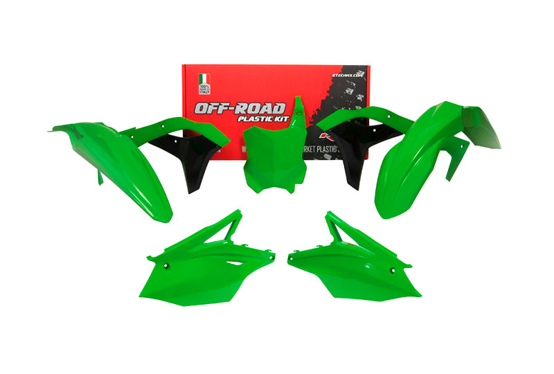 RTech Plastic Kit for Kawasaki KX 250 Bikes (2017-2020) - 5 PCS - (KX Green/Black)