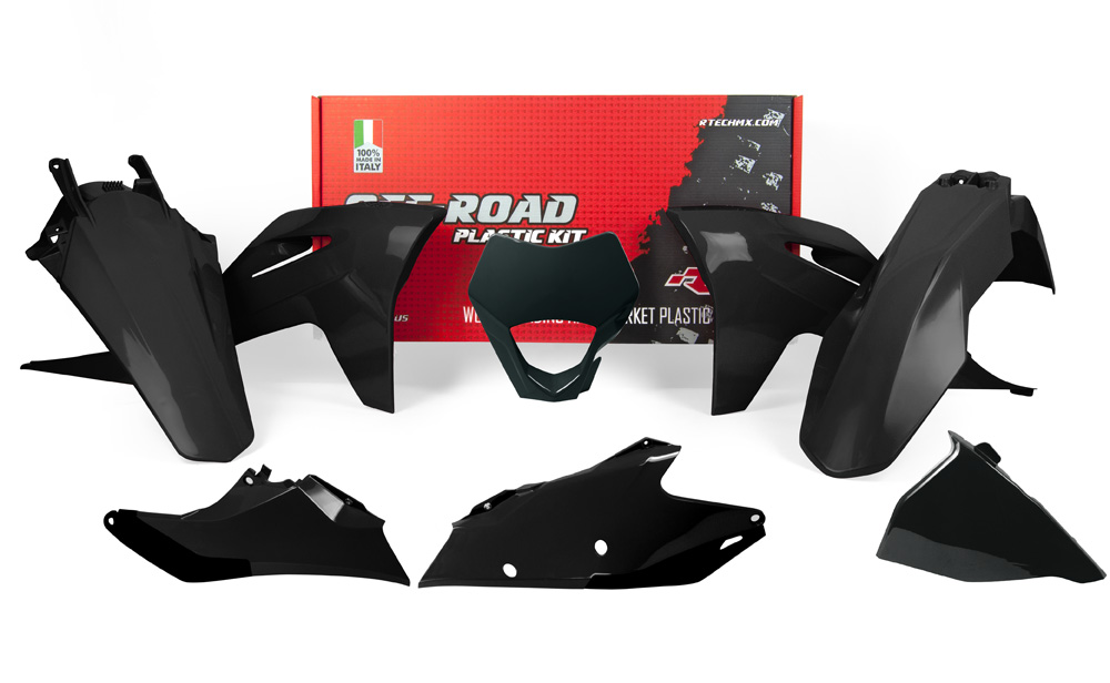RTech Plastic Kit for GasGas EC and ECF Bikes (2021-2023) - 6 PCS - (Black)