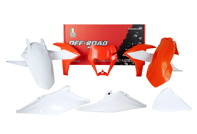 RTech Plastic Kit for KTM Bikes (2020-2023) - 6 PCS - (KTM Orange/White)