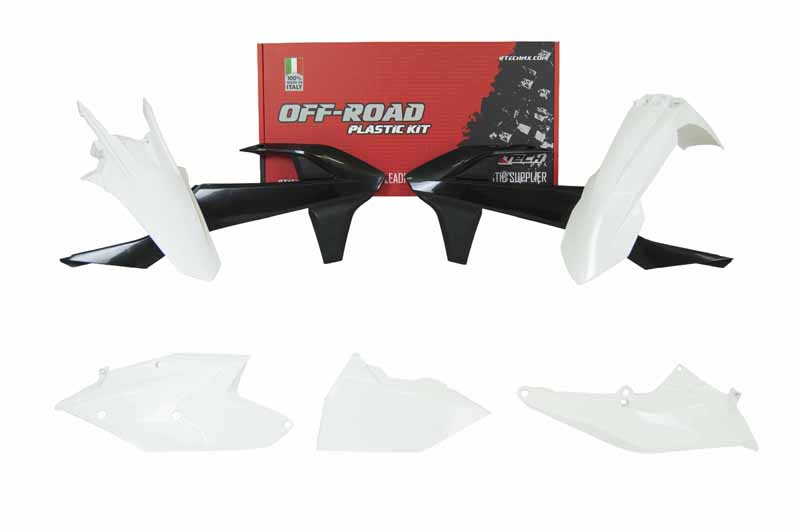 RTech Plastic Kit for KTM EXC, EXCF & XC-W Bikes (2017-2019) - 5 PCS - (White/Black)