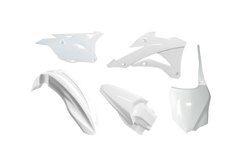 RTech Plastic Kit for Kawasaki KX 85 and 100 Bikes (2014-2021) - 5 PCS - (White)