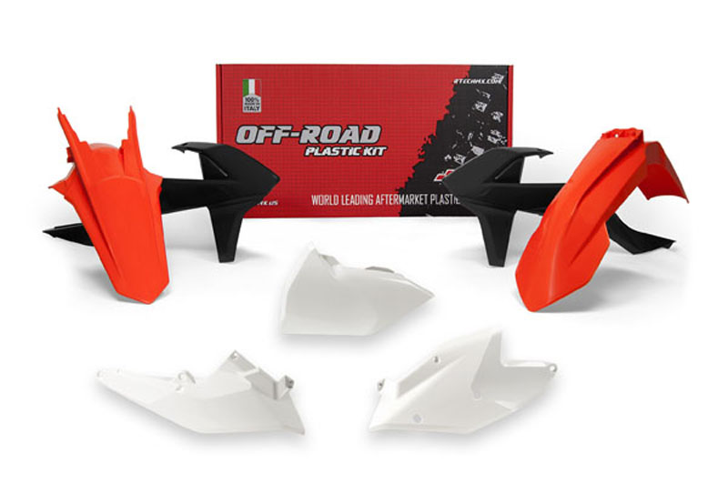 RTech Plastic Kit for KTM EXC, EXCF & XC-W Bikes (2017-2019) - 5 PCS - (KTM Orange/Black/White) 